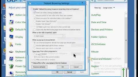 How to enable or disable Internet Explorer tab browsing in Microsoft Windows Server 2012