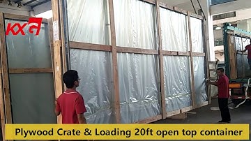 jumbo size sgp laminated glass by low iron glass loading 20ft open top container from KXG