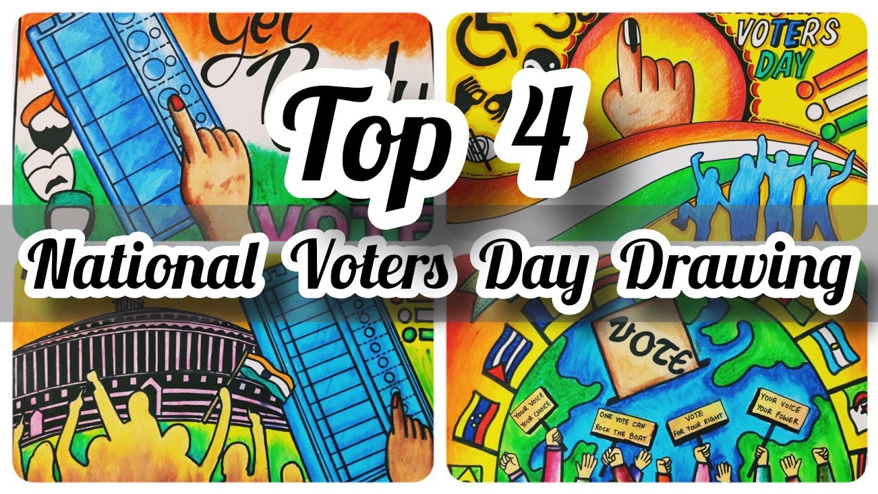मतदाता जागरूकता अभियान पर चित्र / How to Draw National Voters Day Poster  Easy Steps/Election Drawing - YouTube