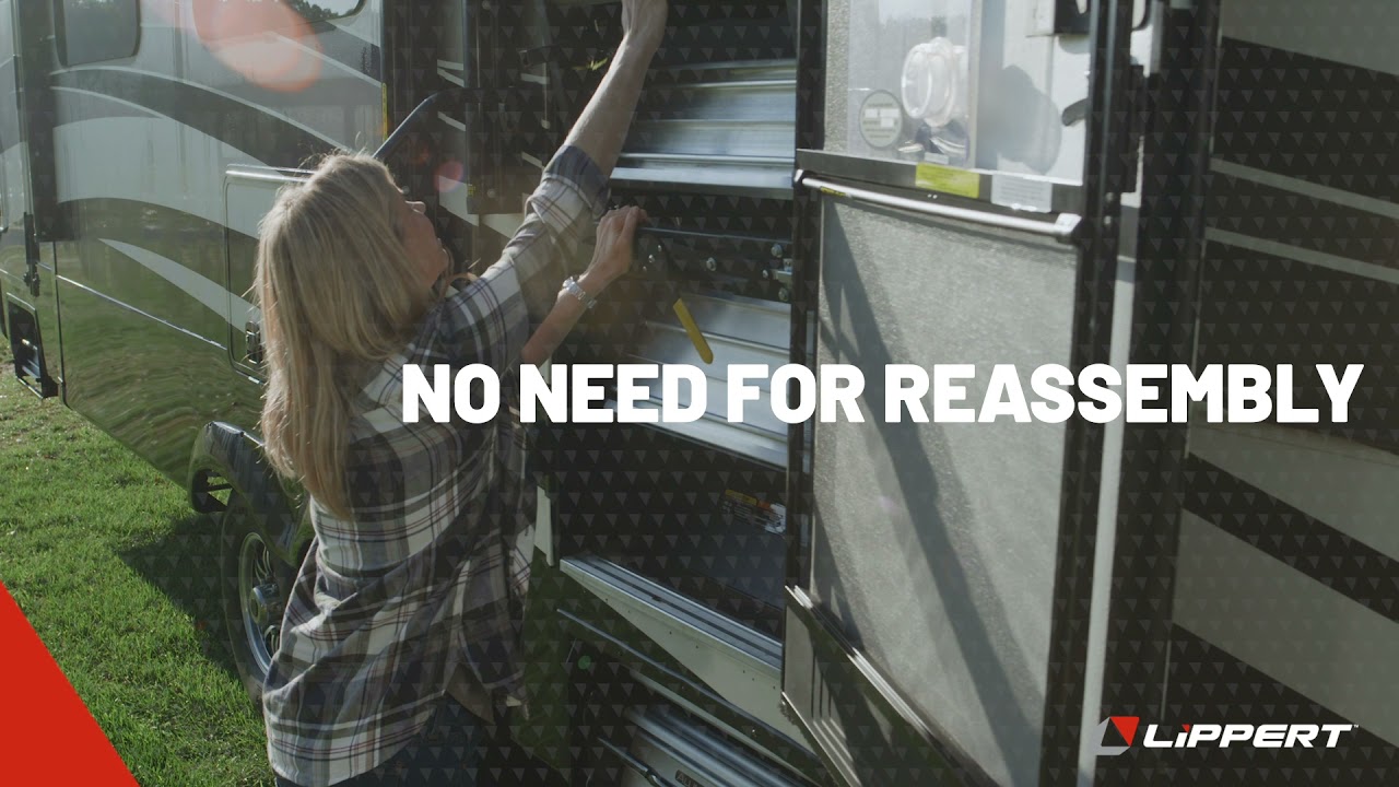 Solid Step Handrail for RV Entry Door Stairs - Lippert