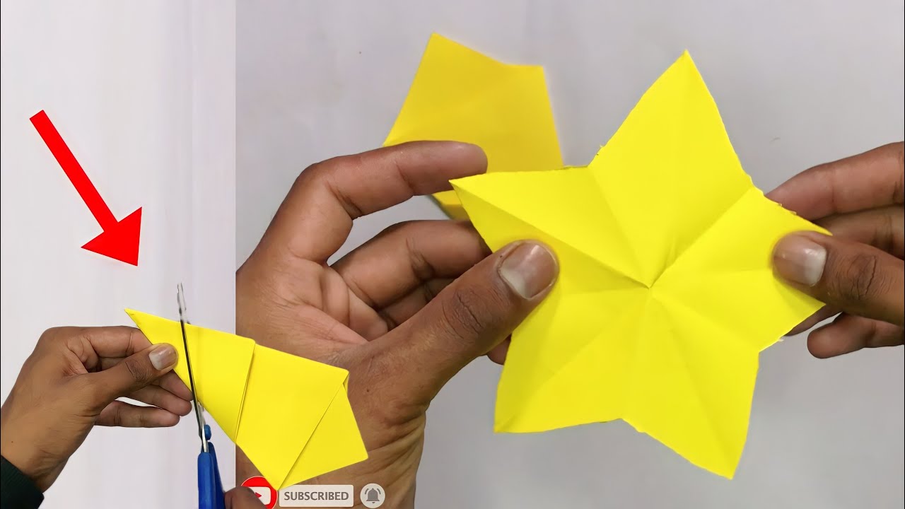 perfect shape paper star in one cut easy paper star - diya  