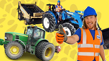 Tractors for Kids | Handyman Hal uses amazing Tractors for work 🚜