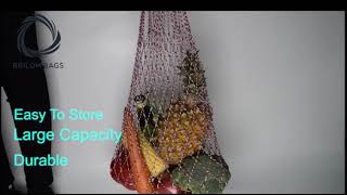 Handmade Cotton Net Shopping Bag Red And Blue Color Mixture