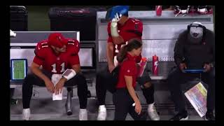 Tom Brady destroying tablet