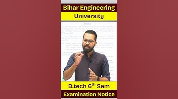 Bihar Engineering University | B.tech 6 Semester | Exam Date Announced | Official Notice #beu #btech