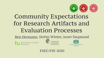Community Expectations for Research Artifacts and Evaluation Processes (ESEC/FSE 2020)