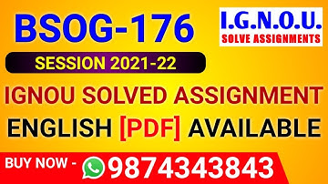 BSOG 176 Solved Assignment 2021-22 in English, BSOG-176 Solved Assignment 2022, BSOG 176 Assignment