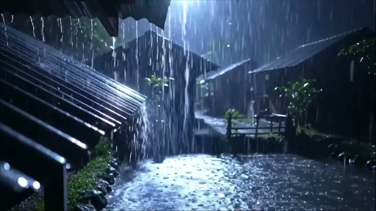 Rain Drumming on Tin Roof ASMR at Night | Cozy Storm Ambience for Deep Sleep and Relaxation 11