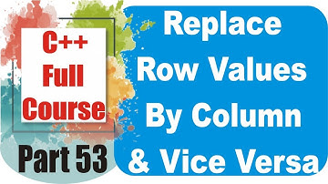 Replace Row Values by Column Part 53 | C++ Programming in URDU/HINDI | 2d Array C++