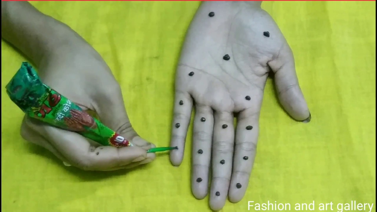 'Gol tikki'full hatheli mehndi design with simple trick//how to apply full hand mehndi with simple - YouTube