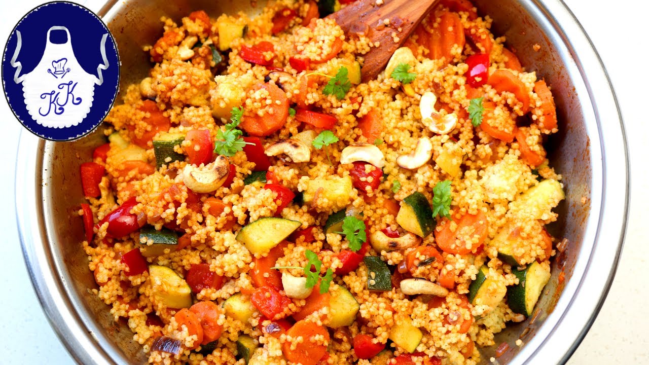 Gemüse - Hirsepfanne mit Joghurt Dip / gesundes Essen