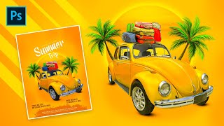 Travel Flyer Design Summer Trip || In Photoshop Tutorial Flyers Design idea