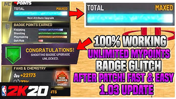 *NEW!* NBA 2K20 MAX BADGE GLITCH *UNLIMITED!* AFTER PATCH 1.03! PS4 & XBOX & PC! (2K20 Badge Glitch)