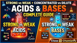 Acid Base Properties || Strong vs Weak Acid/Base Explained Simply ⚡ Class 10 Chemistry