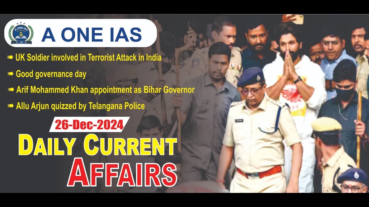 Daily Current Affairs | 26th Dec 2024 | A One IAS - YouTube