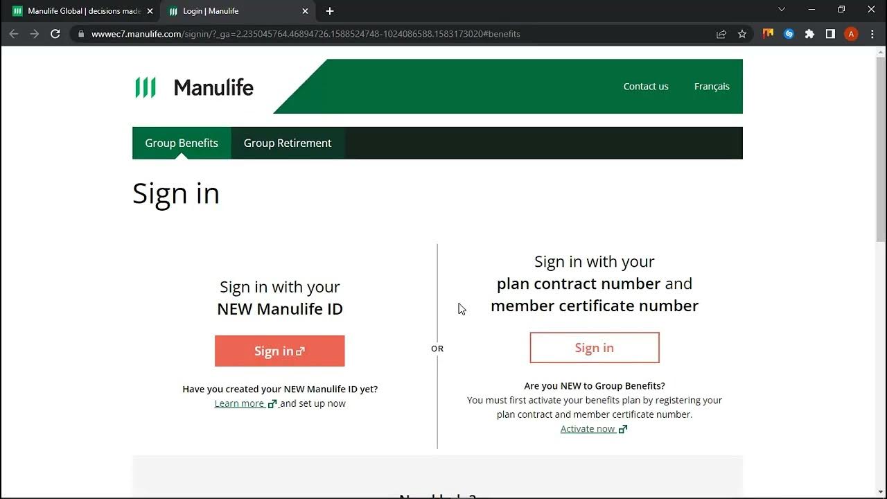 manulife travel insurance password