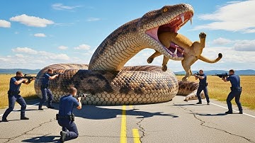 Giant Python Squeezes Lion – Unbelievable Scene
