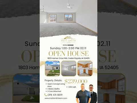 1803 Hamer Drive NW, Cedar Rapids, IA home video tour