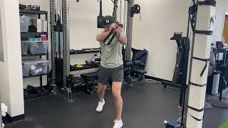 Cable Split Stance,  Lift w/ Rope Grip.  Cable Split Stance, Reverse Chop.
