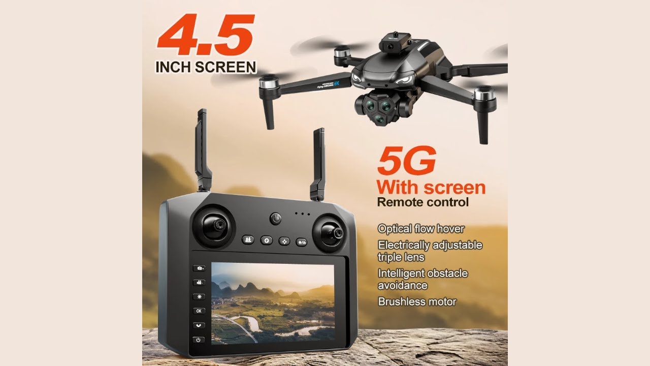 Acheter Drone Professionnel 2025 M33 MAX Caméra 4K/6K/8K Aérien FPV Évitement d'Obstacle avec Télécommande Grand Écran 4,5'' Drone Pliant 5km