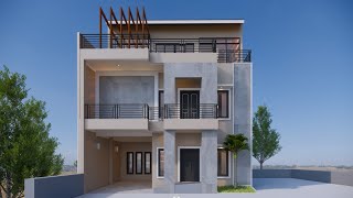 11x11 meter 3 Floor Sweet Home Design with Rooftop