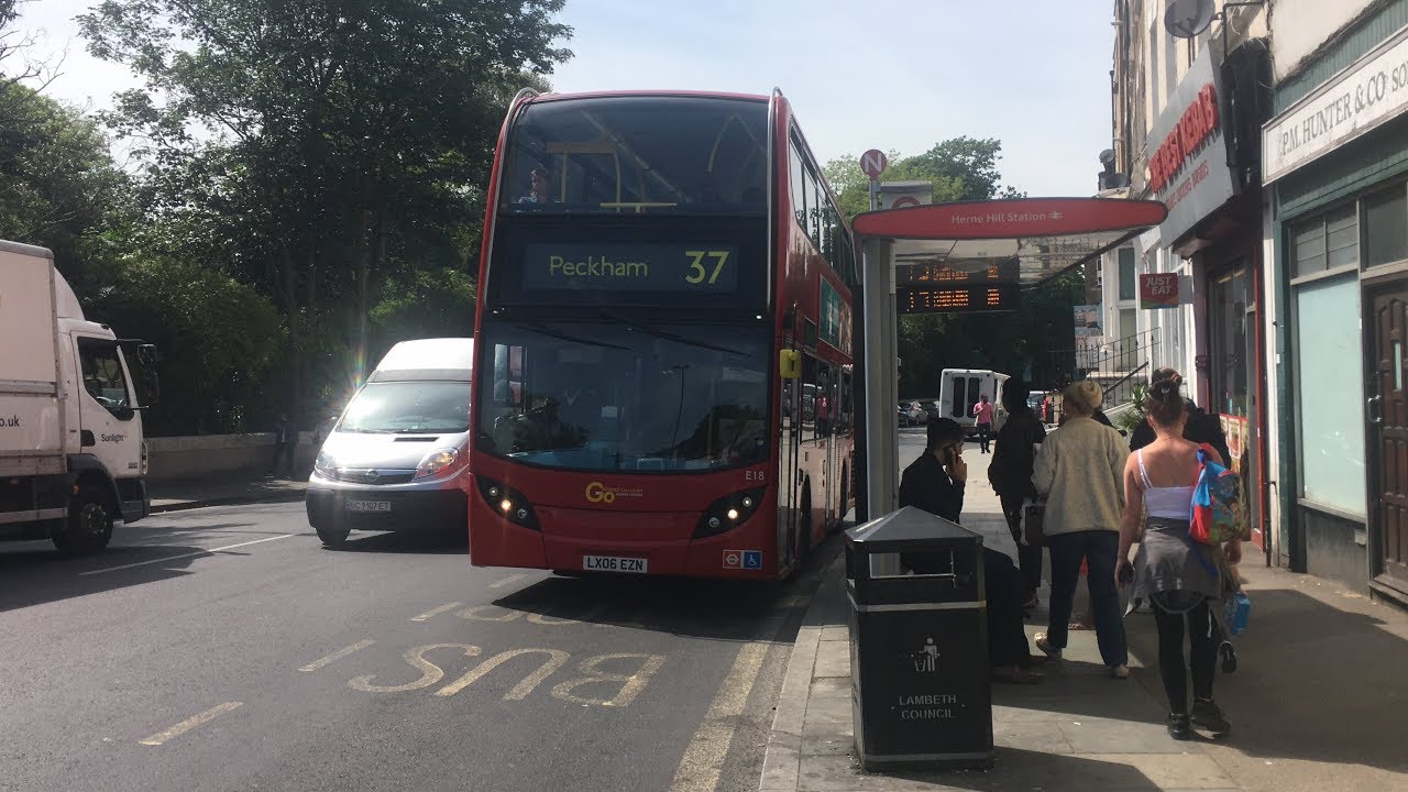 Go Ahead London E18 LX06EZN route 37 (Some Kickdown)