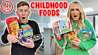 I ONLY ate CHILDHOOD Food For 24 HOURS With GIRLFRIEND!!
