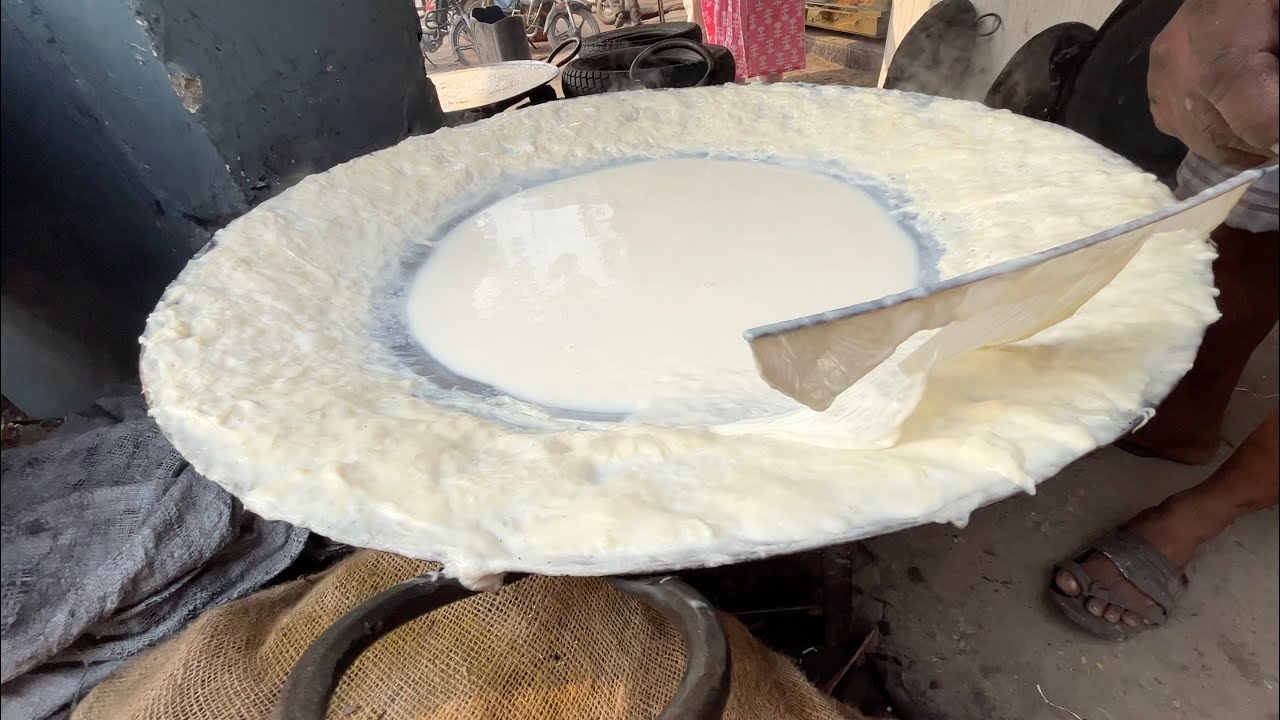 Art of Making Thick Malai Cream  Indian Street Food