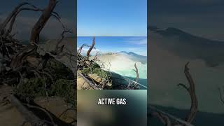 Active Volcano: Acid Lake, Sulfur Mining &amp; Human Effort! #shorts