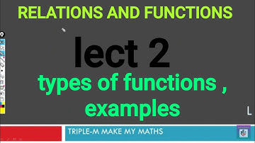 Relations and functions || lect 2 || types || examples || jkssb