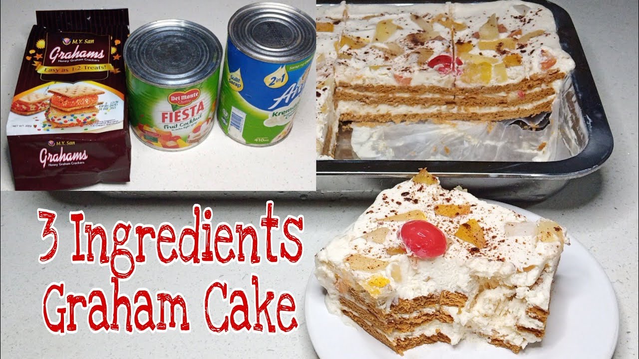 3 Ingredients Graham Fruit Cocktail Graham cake (Quick & easy