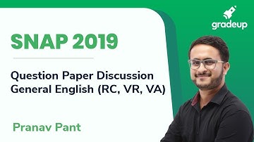 SNAP 2019 Question Paper Discussion | General English (RC, VA, VR) | SNAP 2019 Question & Answer Key