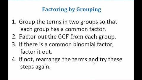 Math 103 - Section 6.1: The Greatest Common Factor & Factoring by Grouping