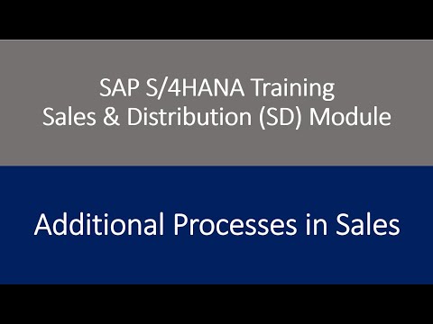 Video 18 - SAP S/4HANA Sales & Distribution (SD) Module training - Additional Processes in Sales.
