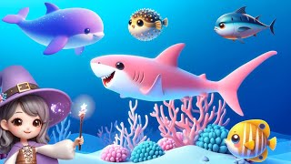 Magic Wand makes Sea animals so cute #babyfish #learnenglish #kidssong #seaanimals