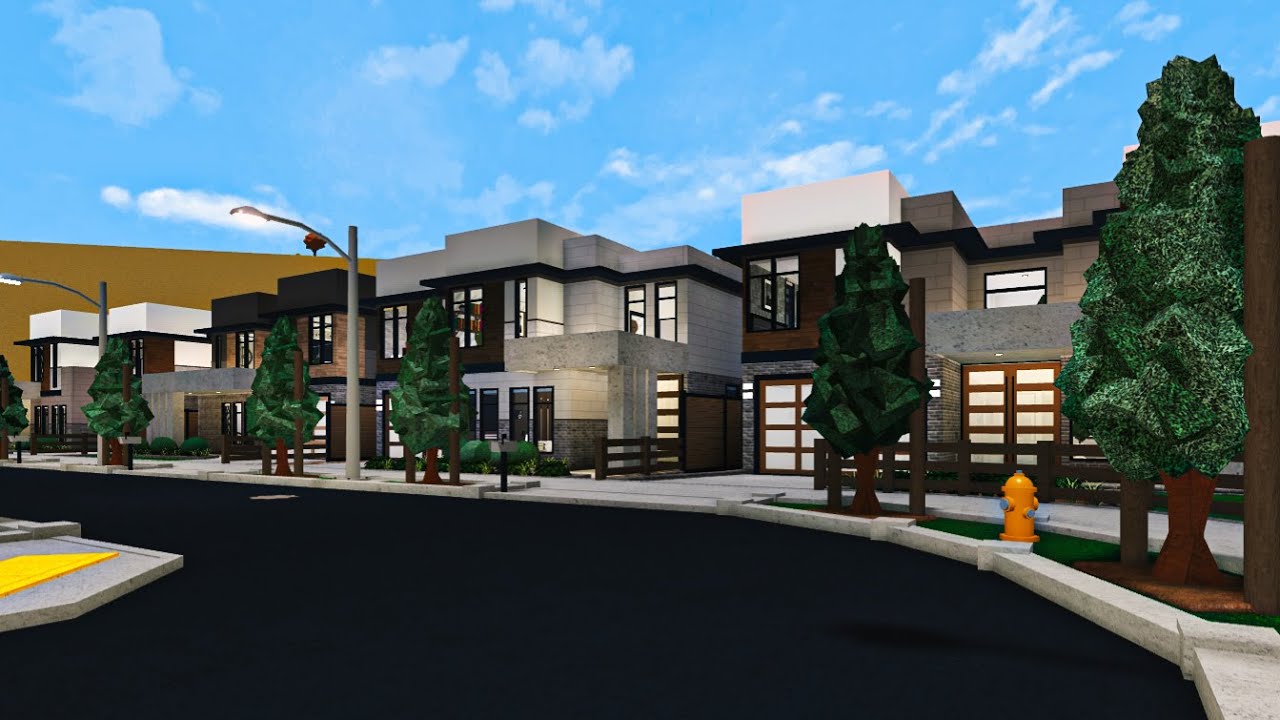 Bloxburg Modern Neighborhood SpeedBuild ROBLOX Bloxburg 1.6M YouTube