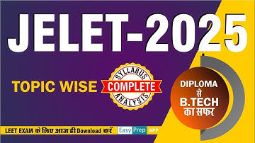 JELET-2025 | Detailed Syllabus Analysis | B.tech Lateral Entry Exam | West Bengal #jelet