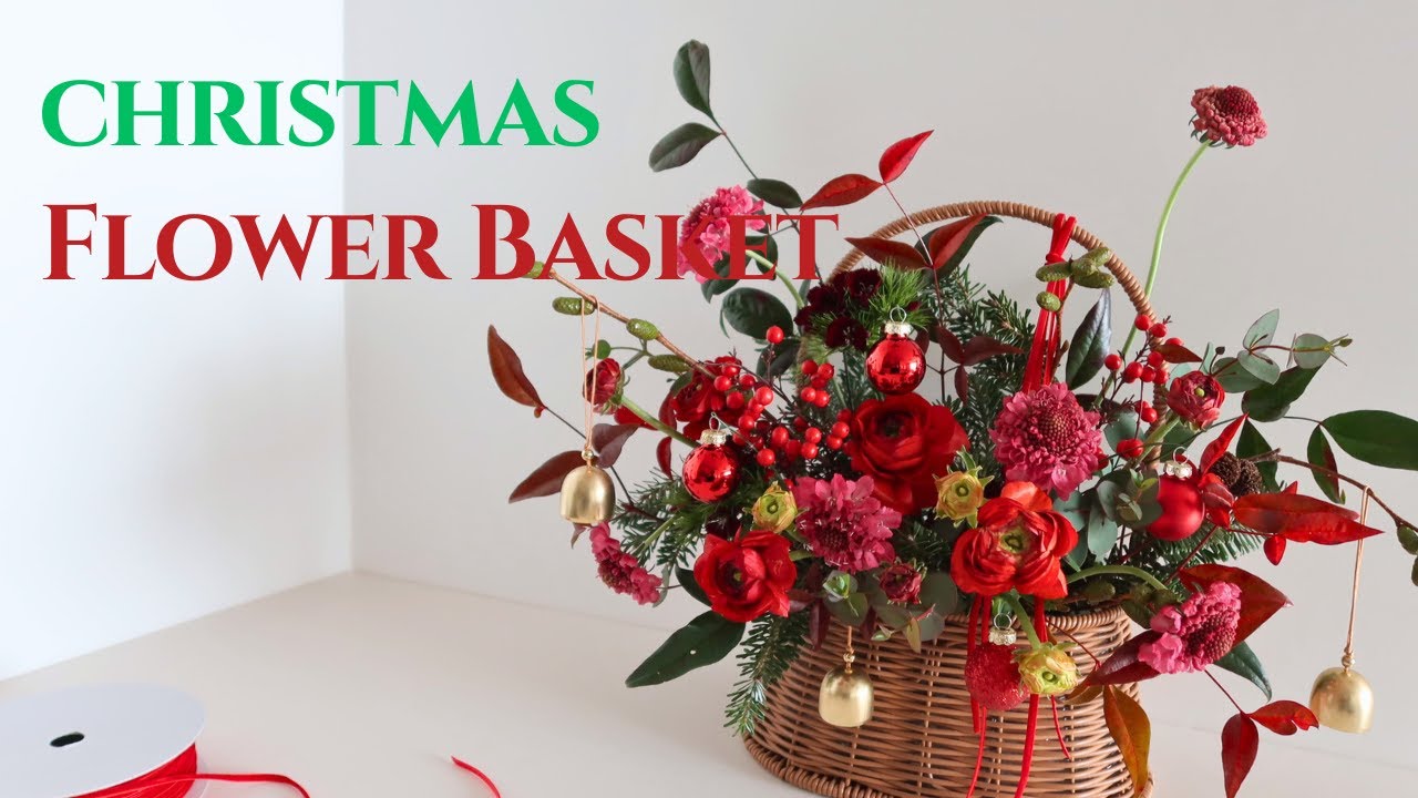 [KOR/ENG] 크리스마스 꽃바구니 | Christmas Flower Basket