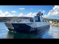 Norwegian Stealth Corvette departs from the Shetland Islands