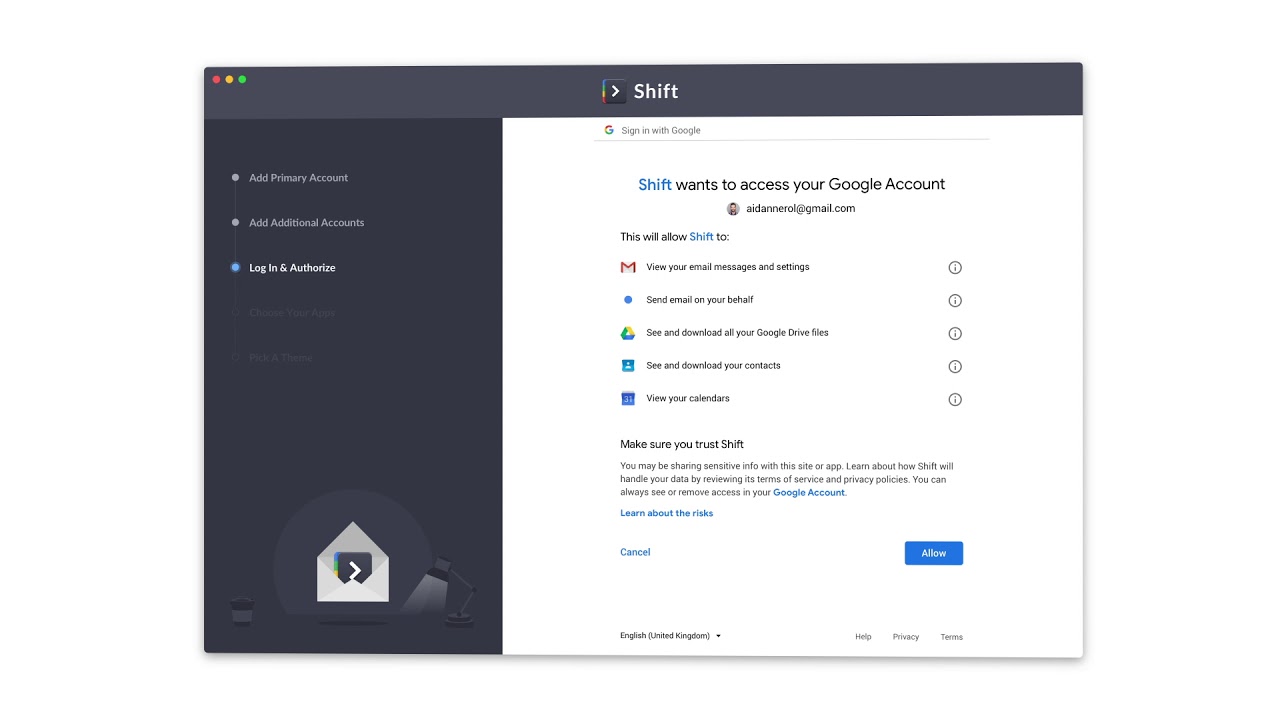 Shift - Google Authentication Process & Permissions - YouTube