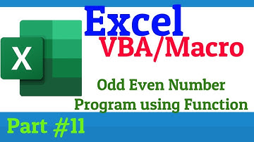Even Odd Number in Excel VBA using Function | How to Find Even Odd Number In VBA using Function