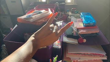 Declutter with me! 10+ years of school supplies ✏️