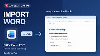 Import Word Documents into an Angular Rich Text Editor: DOCX Preview and Undo