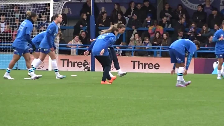 WSL. Chelsea v. Man. Utd. 12/03/23. 'Chelsea Warm-...