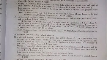Sol. of ques no.9,10,11,12,13,14&15 of Forfeiture& Re-Issue of Shares of class 12th,Dr SK Singh,A/Cs