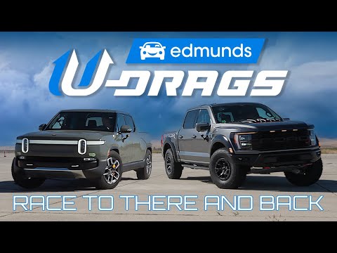 Thumbnail for U-DRAGS RACE: Rivian R1T vs. Ford F-150 Raptor R | Quarter Mile, Handling & More!