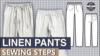 Linen Pants for Men — Complete Sew-Along Tutorial (No Talking) | PDF Patterns Boutique