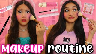 COPYING MY 15 YEAR OLD SISTER'S MAKEUP ROUTINE!!!