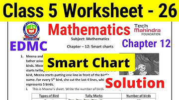 EDMC Worksheet 26 Class 5 Mathematics Chapter 12 Smart Chart maths worksheet with solution