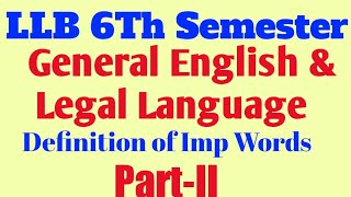 llb six semester General English and Legal Language || llb six semester General English